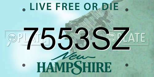 7553SZ New Hampshire License Plate