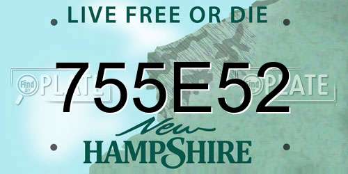 755E52 New Hampshire License Plate