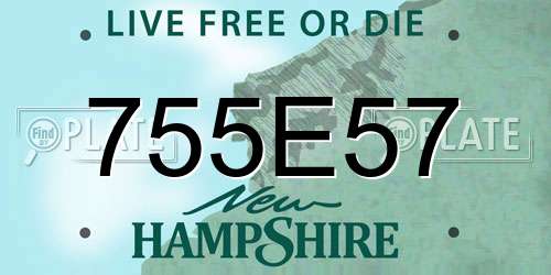 755E57 New Hampshire License Plate