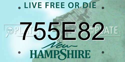 755E82 New Hampshire License Plate