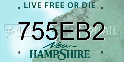 755EB2 New Hampshire License Plate