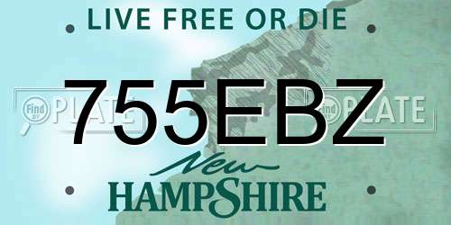 755EBZ New Hampshire License Plate