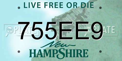 755EE9 New Hampshire License Plate