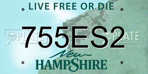 755ES2 New Hampshire License Plate