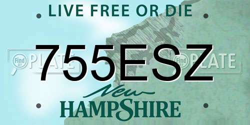 755ESZ New Hampshire License Plate
