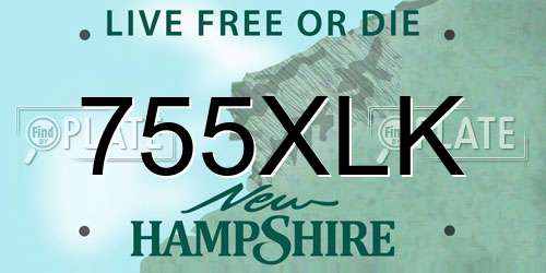 755XLK New Hampshire License Plate