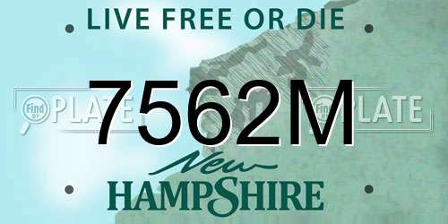 7562M New Hampshire License Plate