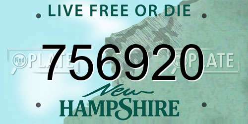 756920 New Hampshire License Plate