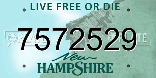 7572529 New Hampshire License Plate