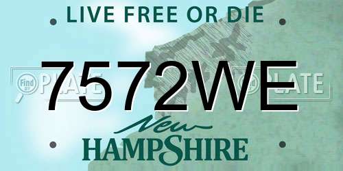 7572WE New Hampshire License Plate