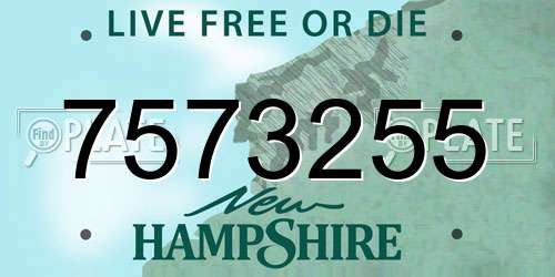 7573255 New Hampshire License Plate