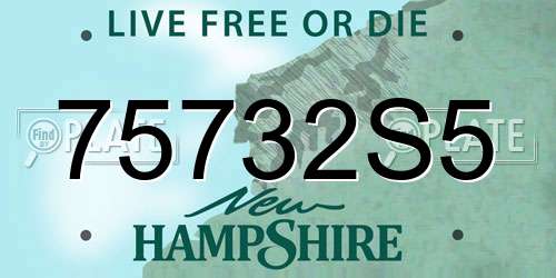 75732S5 New Hampshire License Plate