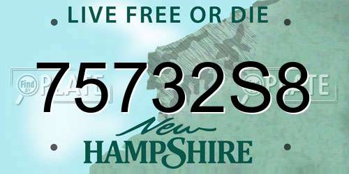 75732S8 New Hampshire License Plate