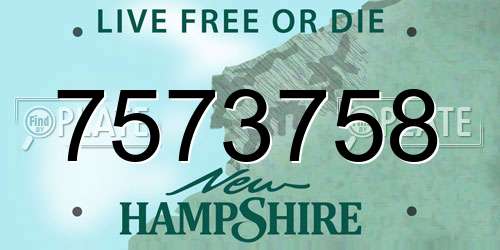 7573758 New Hampshire License Plate
