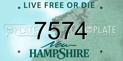 7574 New Hampshire License Plate