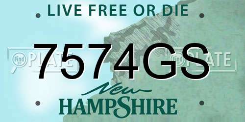 7574GS New Hampshire License Plate