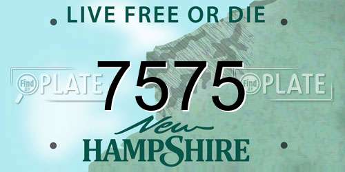 7575 New Hampshire License Plate