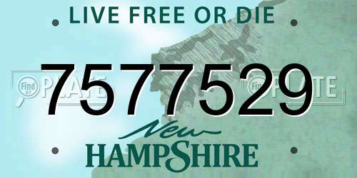 7577529 New Hampshire License Plate