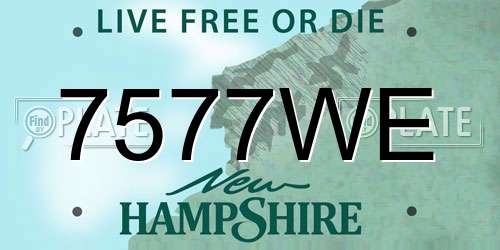 7577WE New Hampshire License Plate