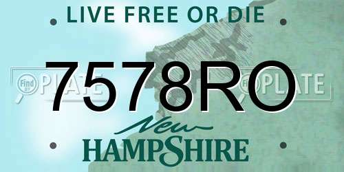 7578RO New Hampshire License Plate