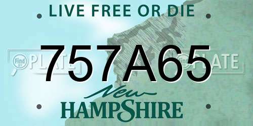 757A65 New Hampshire License Plate