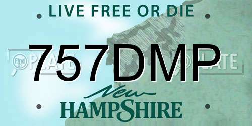 757DMP New Hampshire License Plate