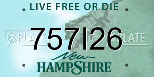 757I26 New Hampshire License Plate