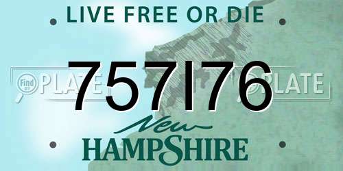757I76 New Hampshire License Plate