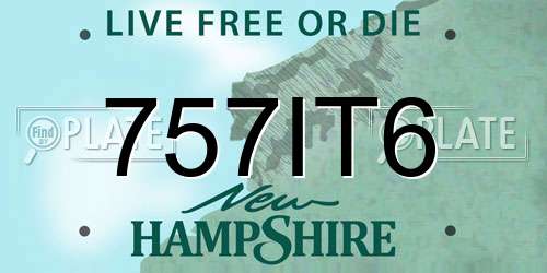 757IT6 New Hampshire License Plate
