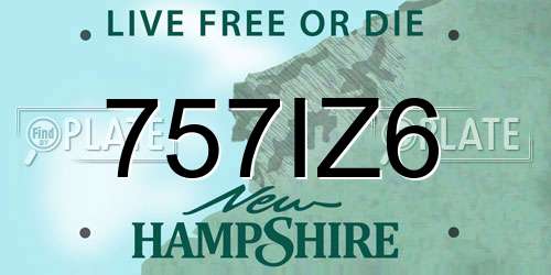 757IZ6 New Hampshire License Plate