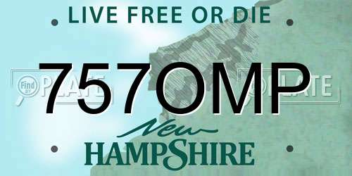 757OMP New Hampshire License Plate