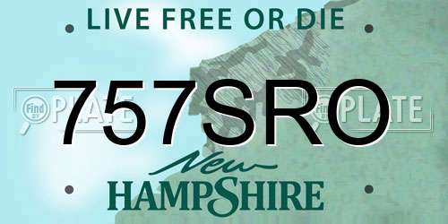 757SRO New Hampshire License Plate