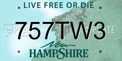 757TW3 New Hampshire License Plate