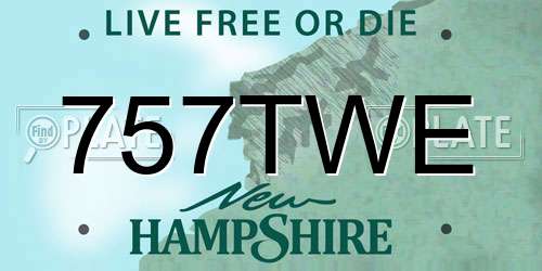 757TWE New Hampshire License Plate