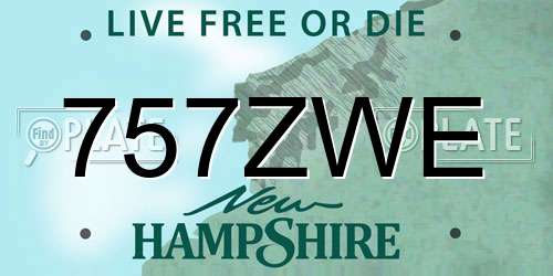 757ZWE New Hampshire License Plate