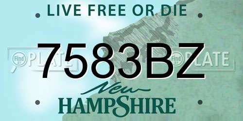 7583BZ New Hampshire License Plate