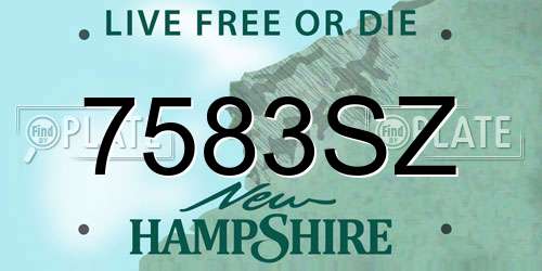 7583SZ New Hampshire License Plate