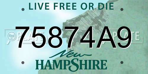 75874A9 New Hampshire License Plate
