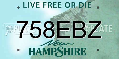 758EBZ New Hampshire License Plate