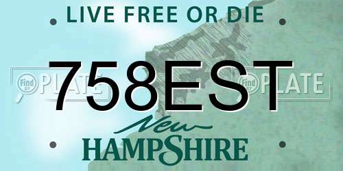 758EST New Hampshire License Plate