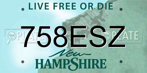758ESZ New Hampshire License Plate