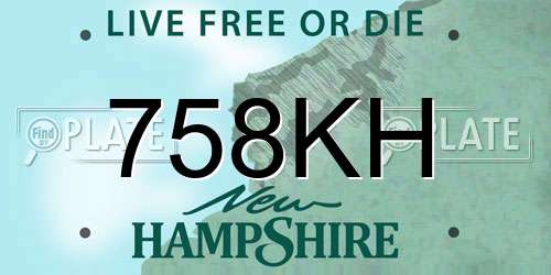 758KH New Hampshire License Plate