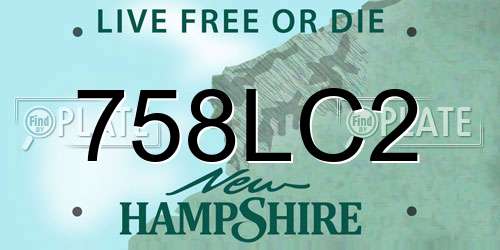 758LC2 New Hampshire License Plate