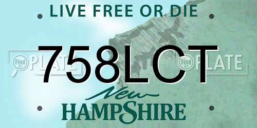 758LCT New Hampshire License Plate