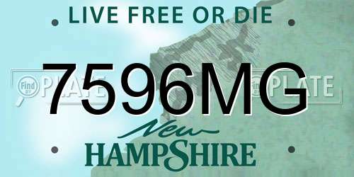7596MG New Hampshire License Plate