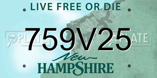 759V25 New Hampshire License Plate