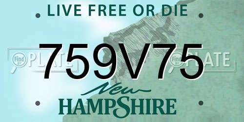 759V75 New Hampshire License Plate