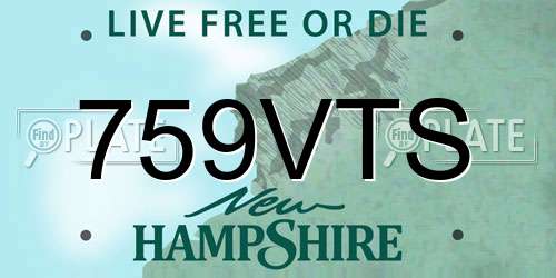 759VTS New Hampshire License Plate