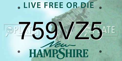 759VZ5 New Hampshire License Plate