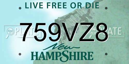 759VZ8 New Hampshire License Plate